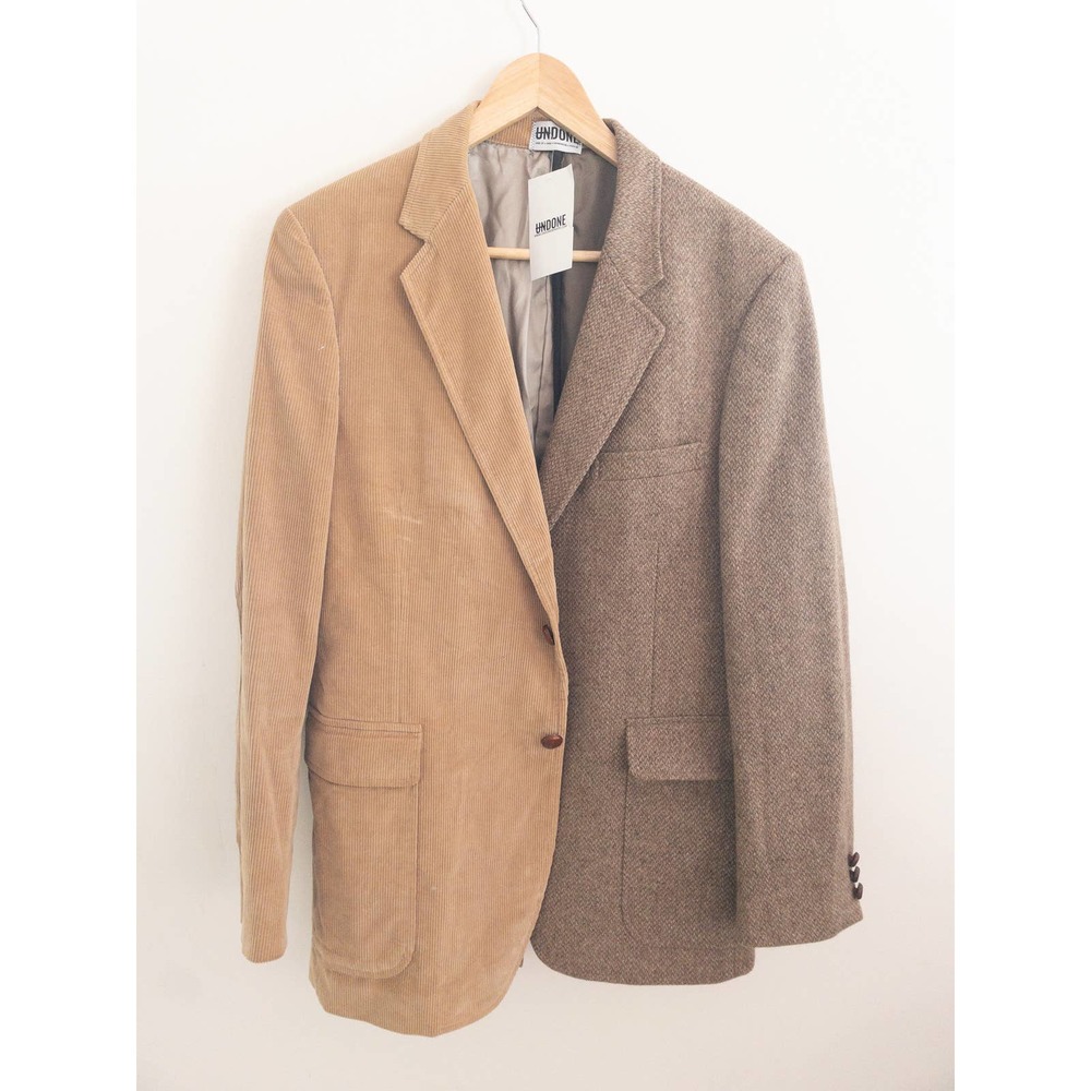 Two-Tone Blazer - Tan and Brown